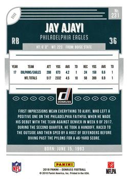2018 Donruss - Jersey Number #231 Jay Ajayi Back