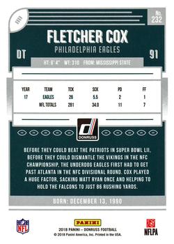 2018 Donruss - Jersey Number #232 Fletcher Cox Back