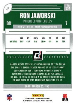 2018 Donruss - Jersey Number #234 Ron Jaworski Back