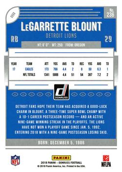 2018 Donruss - Jersey Number #236 LeGarrette Blount Back