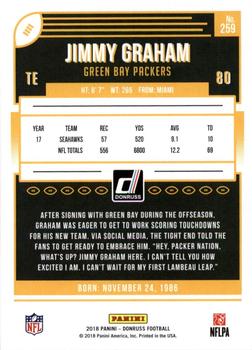 2018 Donruss - Jersey Number #259 Jimmy Graham Back