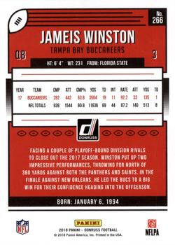 2018 Donruss - Jersey Number #266 Jameis Winston Back