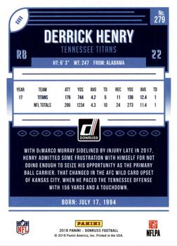 2018 Donruss - Jersey Number #279 Derrick Henry Back