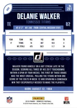 2018 Donruss - Jersey Number #281 Delanie Walker Back