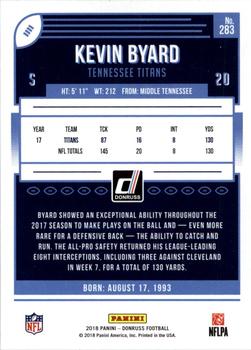 2018 Donruss - Jersey Number #283 Kevin Byard Back