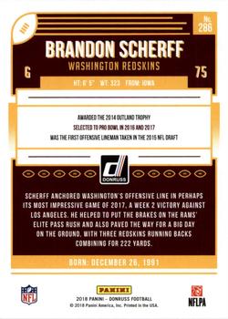 2018 Donruss - Jersey Number #286 Brandon Scherff Back