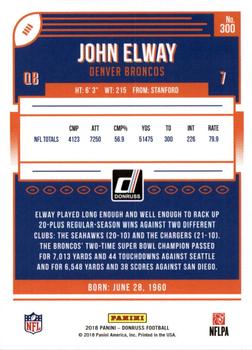 2018 Donruss - Jersey Number #300 John Elway Back