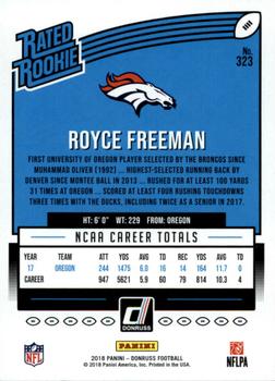 2018 Donruss - Jersey Number #323 Royce Freeman Back