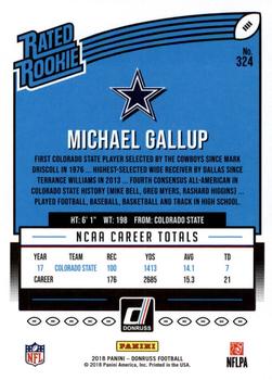 2018 Donruss - Jersey Number #324 Michael Gallup Back