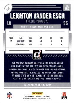 2018 Donruss - Jersey Number #360 Leighton Vander Esch Back