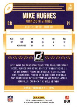 2018 Donruss - Jersey Number #364 Mike Hughes Back