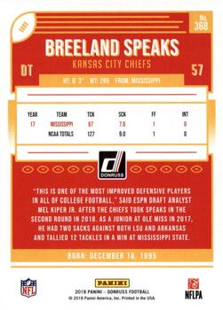 2018 Donruss - Jersey Number #368 Breeland Speaks Back