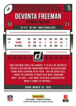 2018 Donruss - Press Proof Black #13 Devonta Freeman Back