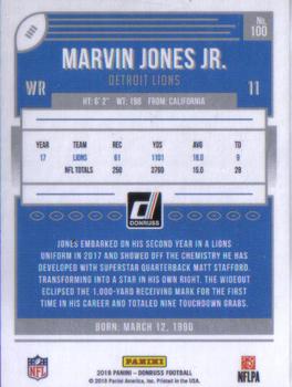 2018 Donruss - Press Proof Black #100 Marvin Jones Jr. Back