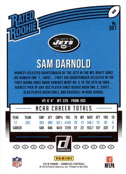 2018 Donruss - Press Proof Black #301 Sam Darnold Back