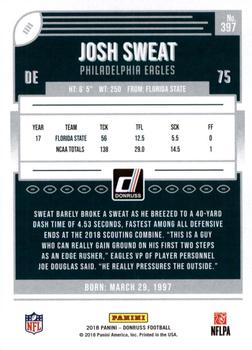 2018 Donruss - Press Proof Black #397 Josh Sweat Back