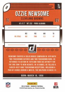 2018 Donruss - Press Proof Blue #74 Ozzie Newsome Back