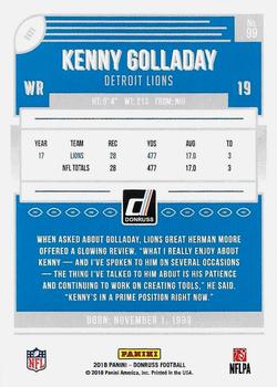 2018 Donruss - Press Proof Blue #99 Kenny Golladay Back
