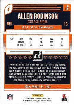 2018 Donruss - Press Proof Blue #131 Allen Robinson Back