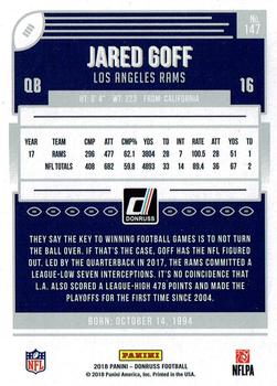 2018 Donruss - Press Proof Blue #147 Jared Goff Back