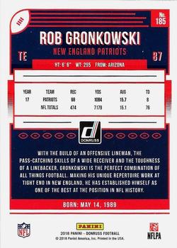 2018 Donruss - Press Proof Blue #185 Rob Gronkowski Back
