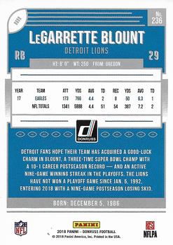 2018 Donruss - Press Proof Blue #236 LeGarrette Blount Back