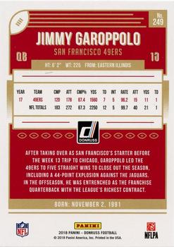 2018 Donruss - Press Proof Blue #249 Jimmy Garoppolo Back