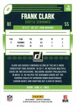2018 Donruss - Press Proof Blue #265 Frank Clark Back