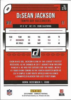 2018 Donruss - Press Proof Blue #270 DeSean Jackson Back