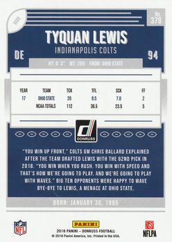 2018 Donruss - Press Proof Blue #378 Tyquan Lewis Back