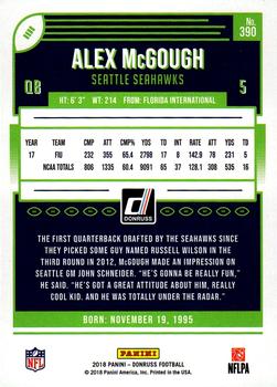 2018 Donruss - Press Proof Blue #390 Alex McGough Back