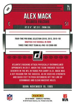 2018 Donruss - Press Proof Gold #11 Alex Mack Back