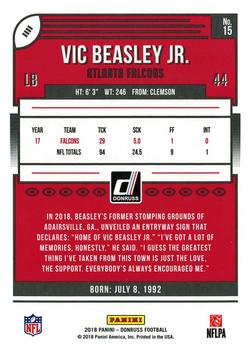 2018 Donruss - Press Proof Gold #15 Vic Beasley Jr. Back