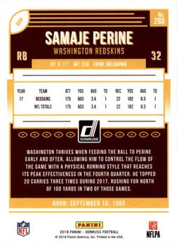 2018 Donruss - Press Proof Gold #288 Samaje Perine Back