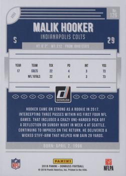 2018 Donruss - Press Proof Green #126 Malik Hooker Back