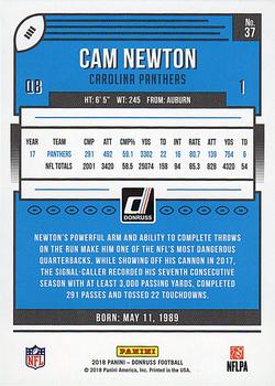 2018 Donruss - Press Proof Red #37 Cam Newton Back
