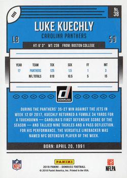 2018 Donruss - Press Proof Red #38 Luke Kuechly Back