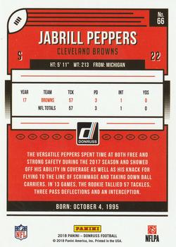 2018 Donruss - Press Proof Red #66 Jabrill Peppers Back