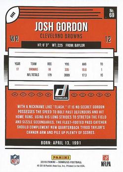 2018 Donruss - Press Proof Red #69 Josh Gordon Back