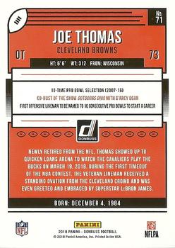 2018 Donruss - Press Proof Red #71 Joe Thomas Back