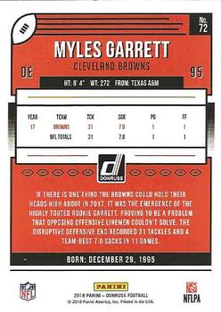 2018 Donruss - Press Proof Red #72 Myles Garrett Back
