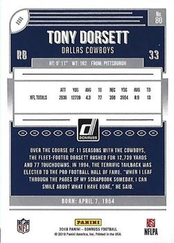 2018 Donruss - Press Proof Red #80 Tony Dorsett Back