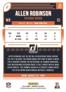 2018 Donruss - Press Proof Red #131 Allen Robinson Back