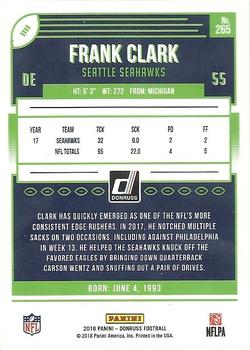 2018 Donruss - Press Proof Red #265 Frank Clark Back