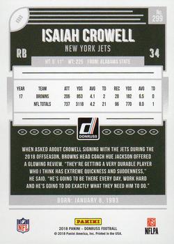 2018 Donruss - Press Proof Red #299 Isaiah Crowell Back
