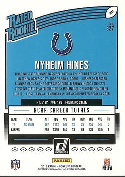 2018 Donruss - Press Proof Red #327 Nyheim Hines Back