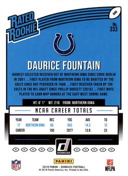 2018 Donruss - Press Proof Red #333 Daurice Fountain Back