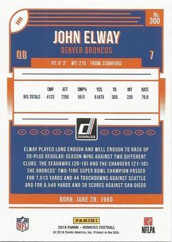 2018 Donruss - Press Proof Silver #300 John Elway Back