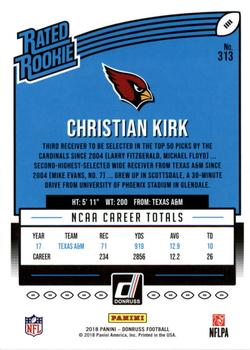2018 Donruss - Press Proof Silver #313 Christian Kirk Back
