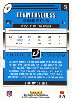 2018 Donruss - Press Proof Silver Die Cut #41 Devin Funchess Back